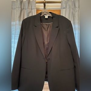 Liz Claiborne suit. Black pinstripe. Gently used.